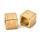 304 Stainless Steel European Beads, Large Hole Beads, Cube with Letter, Golden, Letter M, 7x7x7mm, Hole: 5.5mm