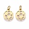 304 Stainless Steel Charms, with Jump Ring, Laser Cut, Ion Plating(IP), Golden, Football, 14x11.5x1mm, Hole: 3.2mm