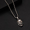 Alloy Ruby Rhinestone Pendant 667 Stainless Steel Chain Necklaces, Stainless Steel Color, Skull, 23.62 inch(60cm)
