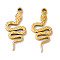 Manual Polishing 304 Stainless Steel Pendants, Snake Charm, Real 18K Gold Plated, 17.5x8x1.5mm, Hole: 1.2mm