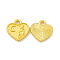 Rack Plating Alloy Charms, Cadmium Free & Lead Free & Nickle Free, Heart with Moon & Star & Planet Charms, Matte Gold Color, 12.5x12x1.5mm, Hole: 1.8mm