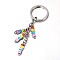 Platinum Zinc Alloy Enamel Keychain, Love, Colorful, 105x8mm
