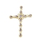 Real 18K Gold Plated Brass Micro Pave Cubic Zirconia Pendants, with Glass, Cadmium Free & Nickel Free & Lead Free, Cross, Medium Purple, 68.5x46x7mm, Hole: 2.5x4mm