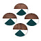 Resin & Walnut Wood Pendants, Flat Round, Teal, 38x3mm, Hole: 2mm