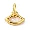 Brass Pendants, Cadmium Free & Nickel Free & Lead Free, with Shell, Real 18K Gold Plated, Fan, 6x7.5x1.6mm, Hole: 3.2mm