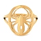 Ion Plating(IP) 304 Stainless Steel Hollow Spider Adjustable Ring for Women, Real 18K Gold Plated, Inner Diameter: 16.2mm