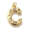 Brass Micro Pave Clear Cubic Zirconia Pendants, with Jump Ring, Lead Free and Cadmium Free, Long-Lasting Plated, Rack Plating, Letter Charms, Real 18K Gold Plated, Letter C, 20.5x14x2.7mm, jump ring: 5x1mm, 3mm inner diameter.