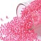 TOHO Round Seed Beads, Japanese Seed Beads, (970) Inside Color Crystal/Neon Pearl Pink Lined, 11/0, 2.2mm, Hole: 0.8mm, about 5555pcs/50g