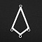 Tarnish Resistant 201 Stainless Steel Chandelier Components Links, 4 Loop Links, Laser Cut, Kite Shape, Stainless Steel Color, 34x20x1mm, Hole: 1.6mm