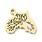Ion Plating(IP) 304 Stainless Steel Pendants, Manual Polishing, Hollow, Map of Africa with Vein, Golden, 14x16x1mm, Hole: 1.6mm