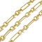 Brass Figaro Chains, with Spool, Unwelded, Long-Lasting Plated, Cadmium Free & Nickel Free & Lead Free, Real 18K Gold Plated, 22.5x7x1.5mm, 11x8x2mm, 10.5x8x2mm