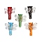 Transparent Lampwork Beads, Handmade Foil Glass Beads, Dragonfly, Mixed Color, 24~25x22~23x6~7.5mm, Hole: 1.1~1.2mm