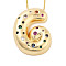 Brass Micro Pave Cubic Zirconia Letter Pendant Necklaces, Real 18K Gold Plated, Letter G, 17.40~17.80 inch(44.2~45.2cm), Pendant: 29.5x22.5mm