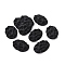 Spray Painted Alloy Pendants, Oval, Black, 33.5x23x5mm, Hole: 1.2mm