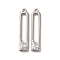 Brass Micro Pave Clear Cubic Zirconia Pendants, Cadmium Free & Nickel Free & Lead Free, Rectangle, Platinum, 28.5x6x3.5mm, Hole: 1.4mm