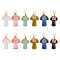 12Pcs 6 Styles Natural & Synthetic Mixed Gemstone Copper Wire Wrapped Pendants, Mushroom Charms, Golden, 29mm, Hole: 3.5mm, 2pcs/style