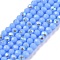 Electroplate Opaque Solid Color Glass Beads Strands, Half Rainbow Plated, Faceted, Rondelle, Cornflower Blue, 2.3~2.7x1.5mm, Hole: 0.4mm, about 144~150pcs/strand, 28~29cm
