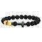 Bohemian Tiger Eye Stone Bracelet Cross Natural Stone Beads Vintage Matte Bead Bracelet