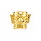 Men's Cuff Finger Alloy Rings Rhinestone Settings, Open Rings, Cadmium Free & Lead Free, Golden, US Size 6 1/4(16.7mm)