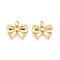 Brass Pendants, Cadmium Free & Lead Free, Bowknot Charms, with Jump Ring, Real 18K Gold Plated, 11.5x16x2.5mm, Hole: 3.5mm