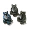 Natural Labradorite Pendants, Owl Charms, 44~46x29~31x7.5~10mm, Hole: 1.4mm