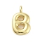 Rack Plating Brass Balloon Letter Pendants, Cadmium Free & Lead Free, Long-Lasting Plated, Real 18K Gold Plated, Letter B, 17.5x10.5x4.5mm, hole: 2.5mm