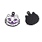 Halloween Theme Alloy Enamel Pendants, White, Cat Shape, 20x20mm