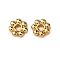 Brass Spacer Beads, Nickel Free, Rack Plating, Flower, Real 18K Gold Plated, 6x6x1.5mm, Hole: 1.8mm