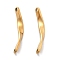 Ion Plating(IP) 202 Stainless Steel Connector Charms, Twisted Bar, Real 18K Gold Plated, 43.5x5.5x2mm, Hole: 2.5mm