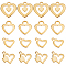 48Pcs 4 Style 201 Stainless Steel Charms, Hollow, Heart, Real 24K Gold Plated, 8.5~13x7.5~13x0.9~1mm, Hole: 1.2~2.4mm, 12pcs/style
