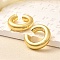 Rack Plating Brass Round Cuff Earrings, Long-Lasting Plated, Cadmium Free & Lead Free, Real 18K Gold Plated, 26x27x7.5mm