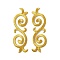 Polyester Computerized Embroidery Sew on Patches, Ethnic Style Metallic Thread Embroidery Appliques, Vine, Gold, 90x29x1mm