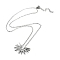 Non-Tarnish 304 Stainless Steel Pendant Necklaces for Women, Sun, Stainless Steel Color, 17.72 inch(45cm)