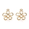 304 Stainless Steel Pendant Open Back Cabochon Settings, Flower, Golden, Tray: 1.8mm, 11x9x1.5mm, Hole: 1mm