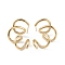 Left and Right Clear Cubic Zirconia Cuff Claw Stud Earrings, Brass Symmetrical Earrings for Women, Long-Lasting Plated, Lead Free & Cadmium Free, Real 18K Gold Plated, 35x18mm, Pin: 1mm