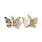 Brass Micro Pave Colorful Cubic Zirconia Pendants, Cadmium Free & Nickel Free & Lead Free, Butterfly Charms, Real 18K Gold Plated, 14x22x4mm, Hole: 2.5x5mm