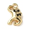 Brass Micro Pave Cubic Zirconia Charms, Elephant, Rack Plating, Long-Lasting Plated, Cadmium Free & Lead Free, Real 18K Gold Plated, 11x8x3mm, Hole: 1.2mm