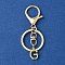 Alloy Initial Letter Charm Keychains, with Alloy Clasp, Golden, Letter G, 8.5cm