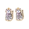 Rack Plating Alloy Pendants, with Enamel, Golden, Cat Charm, Pearl Pink, 20x11.5x2.5mm, Hole: 1.5mm