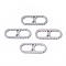 Tarnish Resistant 201 Stainless Steel Links Connectors, Laser Cut, Oval with Letter, Stainless Steel Color, Letter.X, 15x6x1mm, Hole: 4x5~7mm