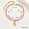 Iron Multi-layer Rope Anklets with Heart Charms for Women, Golden, 7-1/8 inch(180mm).