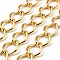 Aluminium Curb Chains, Unwelded, with Spool, Golden, 33x26x3.5mm, about 16.40 Feet(5m)/Roll