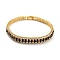 Rack Plating Brass Horse Eye Link Bracelet, Cubic Zirconia Tennis Bracelets, Long-Lasting Plated, Cadmium Free & Lead Free, Real 18K Gold Plated, 7-3/8 inch(18.8cm)