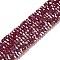 Transparent Glass Beads, 32 Facets, AB Color Plated, Round, Dark Red, 3.5x3mm, Hole: 1mm, about 163~166pcs/strand, 50~51cm