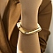 Alloy Hinged Bangles for Women, Geometric Square, Golden, 1/2 inch(1.35cm), Inner Diameter: 2-1/4 inch(5.65cm)