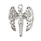Brass Micro Pave Cubic Zirconia Pendants, Angle Charms, Platinum, 17x13.5x3.5mm, Hole: 1.5mm