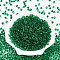 3/0 Baking Paint Glass Fringe Seed Beads, Teardrop, Dark Green, 5x4~4.5x3.5~4mm, Hole: 1mm, about 4500pcs/pound