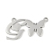 Non-Tarnish 304 Stainless Steel Pendants, Letter & Butterfly Charms, Letter G, 12x22.5x0.9mm, Hole: 1.2mm