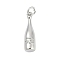 Brass Pendants, Bottle Charms, Long-Lasting Plated, Rack Plating, Lead Free & Cadmium Free, with Jump Ring, Platinum, 21.5x6x5mm, Hole: 3.5mm