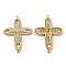 Brass Micro Pave Clear Cubic Zirconia Connetor Charms, Cadmium Free & Lead Free, Religion Cross Links, Golden, 33.5x24.5x2.5mm, Hole: 1.5mm